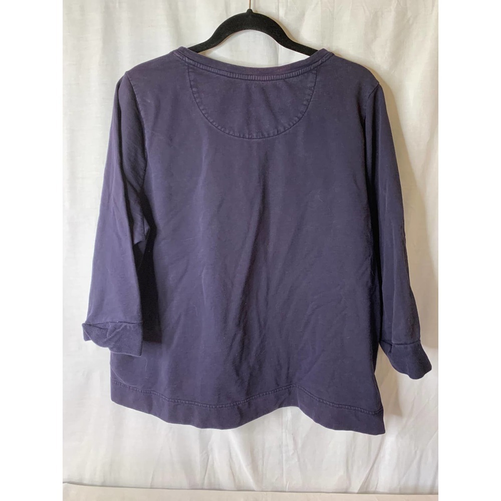 Lands End Navy Blue Lace Front Blouse Top SZ 2X  * - Picture 2 of 5